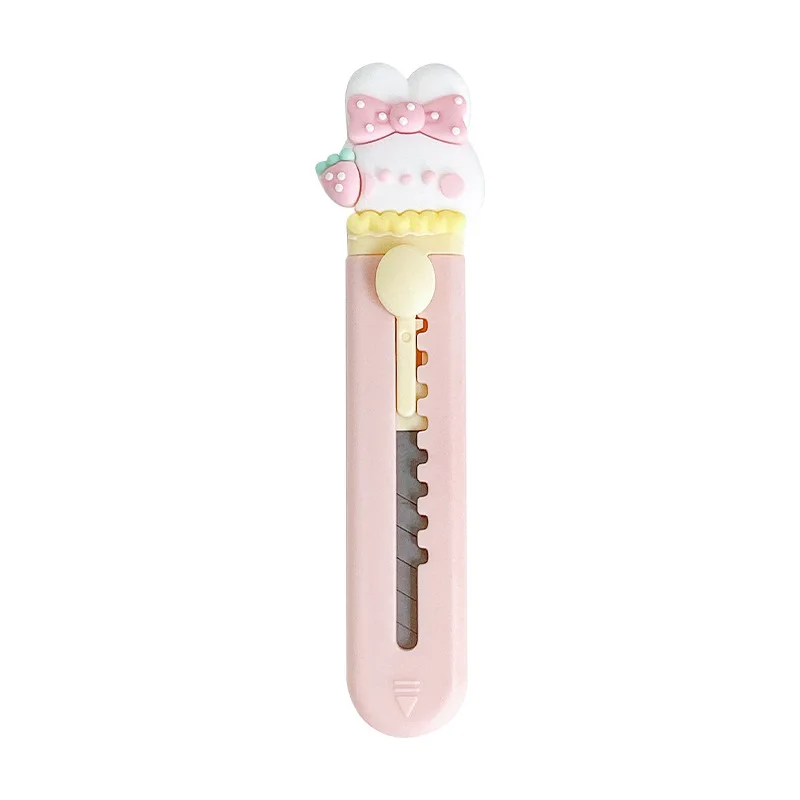 귀여운 여성스러운 만화 합금 미니 휴대용 유틸리티 나이프 커터, 편지 봉투 오프너, 우편 나이프, 학교 사무용품, 1 개