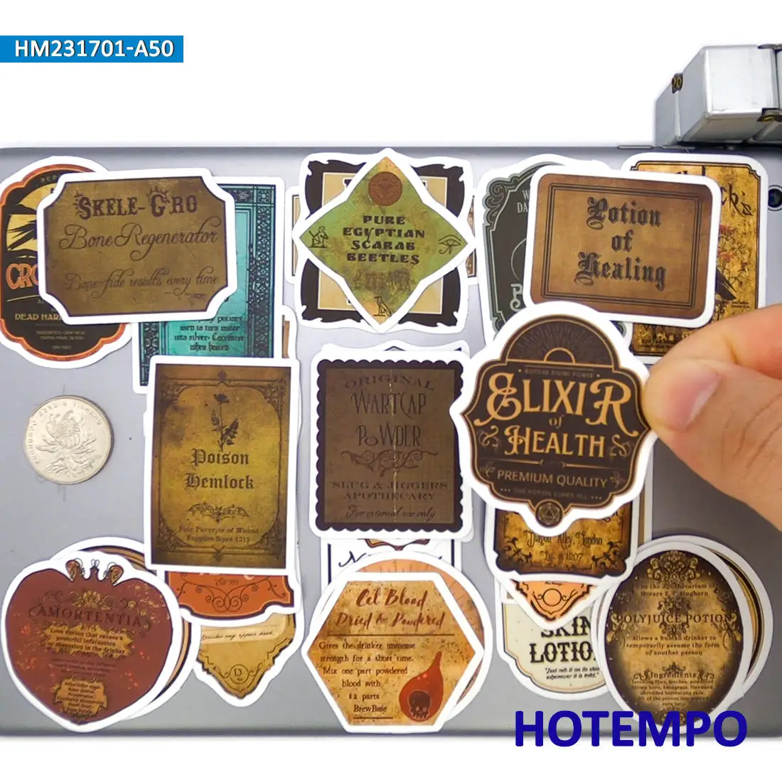 20/30/50 개, 마법의 물약 라벨 스티커, 레트로 마법사 연금술, 재밌는 데칼, 병, 수하물, 자전거, 자동차, 노트북, 전화, 유리, 컵, 스케이트 보드, 오토바이, 스티커 장난감