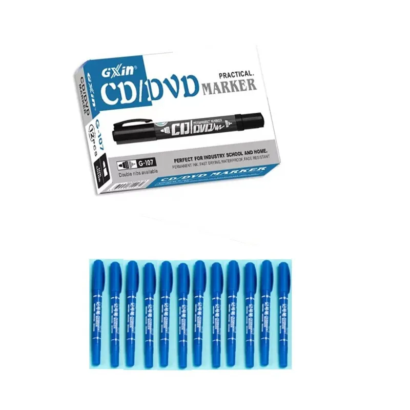 Gxin G-107 컬러 영구 마커, 12PCs 아트 펜, 듀얼 팁, 방수, 실용적인 펜, 산업 학교 및 가정용, 색상