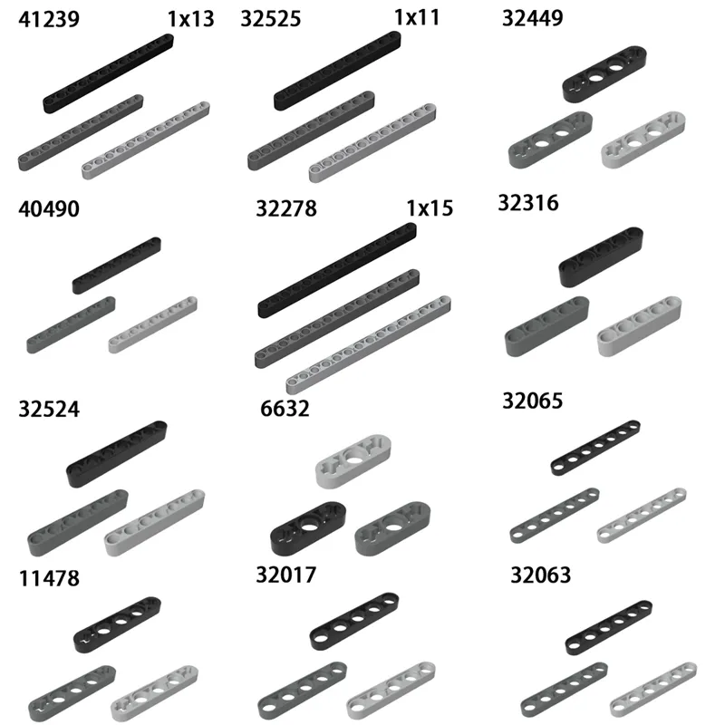 기술 부품 두꺼운 구멍 암 리프트암 빔 빌딩 블록, DIY 조립 입자, MOC 부품 장난감, 32278 41239 40490 32525 64178