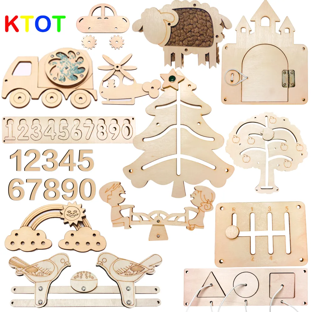 몬테소리 바쁜 보드 Diy 액세서리 아기 활동 보드 구성 요소, 학습 교육 바쁜 보드 게임, 나무 부품 title=몬테소리 바쁜 보드 Diy 액세서리 아기 활동 보드 구성 요소, 학습 교육 바쁜 보드 게임, 나무 부품