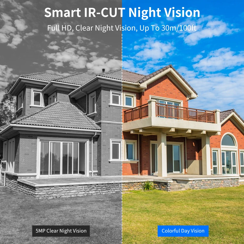 Hiseeu-CCTV 보안 감시 카메라 시스템 키트 세트, 5MP 3MP 8CH POE NVR 비디오 오디오 기록 ONVIF 야외 집 방수