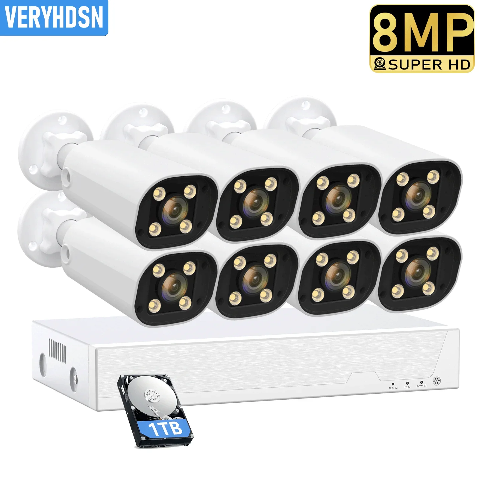 Poe 보안 카메라 시스템, 양방향 오디오, 8MP 컬러 나이트 비전, 야외 CCTV, IP NVR, H.265, P2P 세트, 스피커 시스템 title=Poe 보안 카메라 시스템, 양방향 오디오, 8MP 컬러 나이트 비전, 야외 CCTV, IP NVR, H.265, P2P 세트, 스피커 시스템 