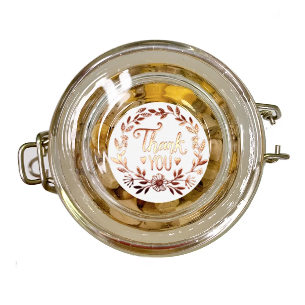 원형 레이저 씰링 방수 스티커, 영어 감사 선물, 웨딩 홀리데이 라벨, 1.5 인치/3.8cm, 100-500 개