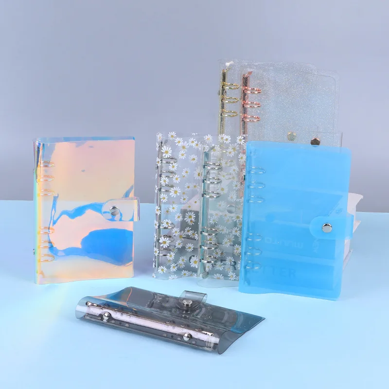 로즈 골든 퍼플 블루 반짝이 블링 바인더 노트 커버, 다이어리 일정 플래너 종이 커버, 학교 문구, A7 A6 A5