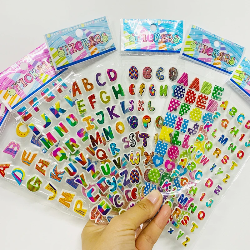 공주 만화 모양 3D 푹신한 대량 스티커 6 장, DIY 스크랩북 재미있는 아이 클래식 장난감 어린이 선물