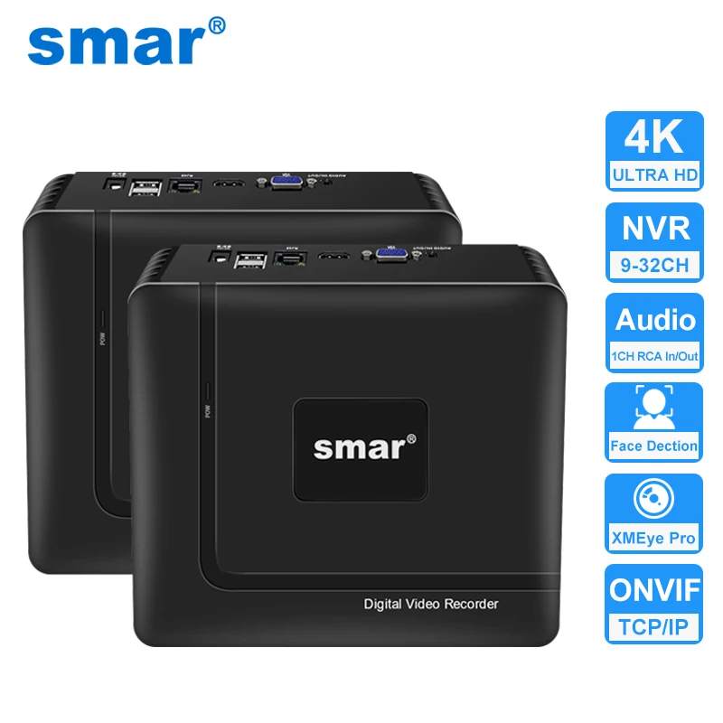 Smar H.265 최대 4K 출력 CCTV NVR 얼굴 인식 보안 비디오 레코더, 9CH 10CH 16CH 32CH 4K, 보안 비디오 레코더, 모션 감지, P2P Onvif XMEYE title=Smar H.265 최대 4K 출력 CCTV NVR 얼굴 인식 보안 비디오 레코더, 9CH 10CH 16CH 32CH 4K, 보안 비디오 레코더, 모션 감지, P2P Onvif XMEYE 