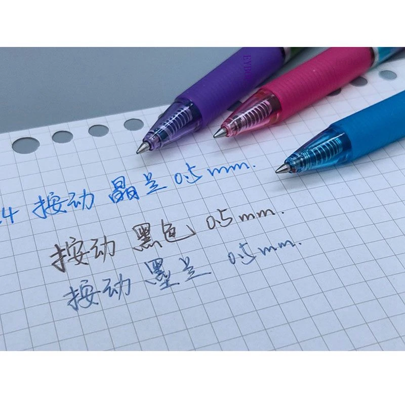 Haile 카와이 지워지는 젤 펜 리필 세트 로드, 0.5mm 푸시 자동 프레스 볼펜, 세척 가능한 핸들 문구