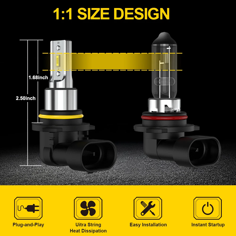 BMTxms 6000Lm CANBUS 9006 HB4 LED 전구 Led 안개등 H11 H8 9005 HB3 자동차 운전 램프 H10 PSX24W 2504, 토요타 스코다 포드용
