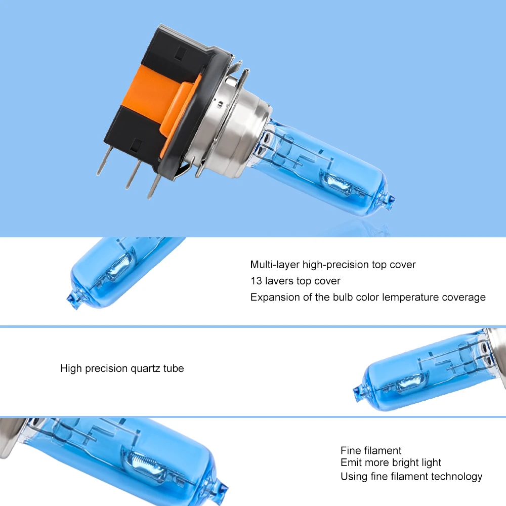 차량용 할로겐 전구, 매우 밝은 흰색 5500-6000K 램프, 12V, 55w, 6000k, H15, 12v, 15, 55w