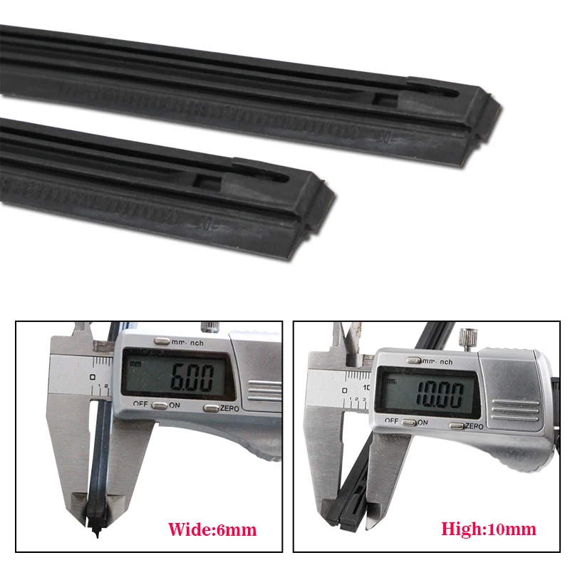 자동차 앞 유리 와이퍼 블레이드 삽입 천연 고무 스트립 NR 6mm (리필), 14