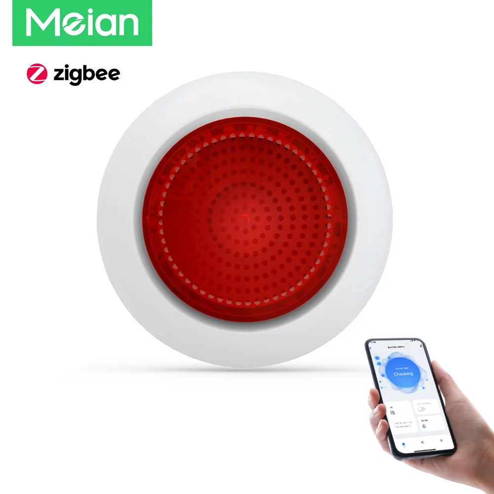 Meian 무선 사운드 플래시 알람 사이렌, Tuya Zigbee, 110V, 220V, Sirena Alarma, 100dB 알람 시스템, 보안 스마트 라이프 제어 title=Meian 무선 사운드 플래시 알람 사이렌, Tuya Zigbee, 110V, 220V, Sirena Alarma, 100dB 알람 시스템, 보안 스마트 라이프 제어