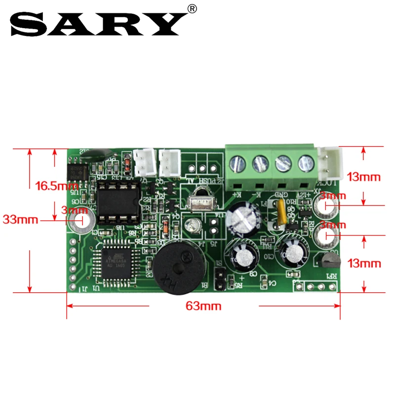 EMID 액세스 제어 보드, 125kHz RFID 내장 제어 보드, DC12V, 정상 개방 제어 보드