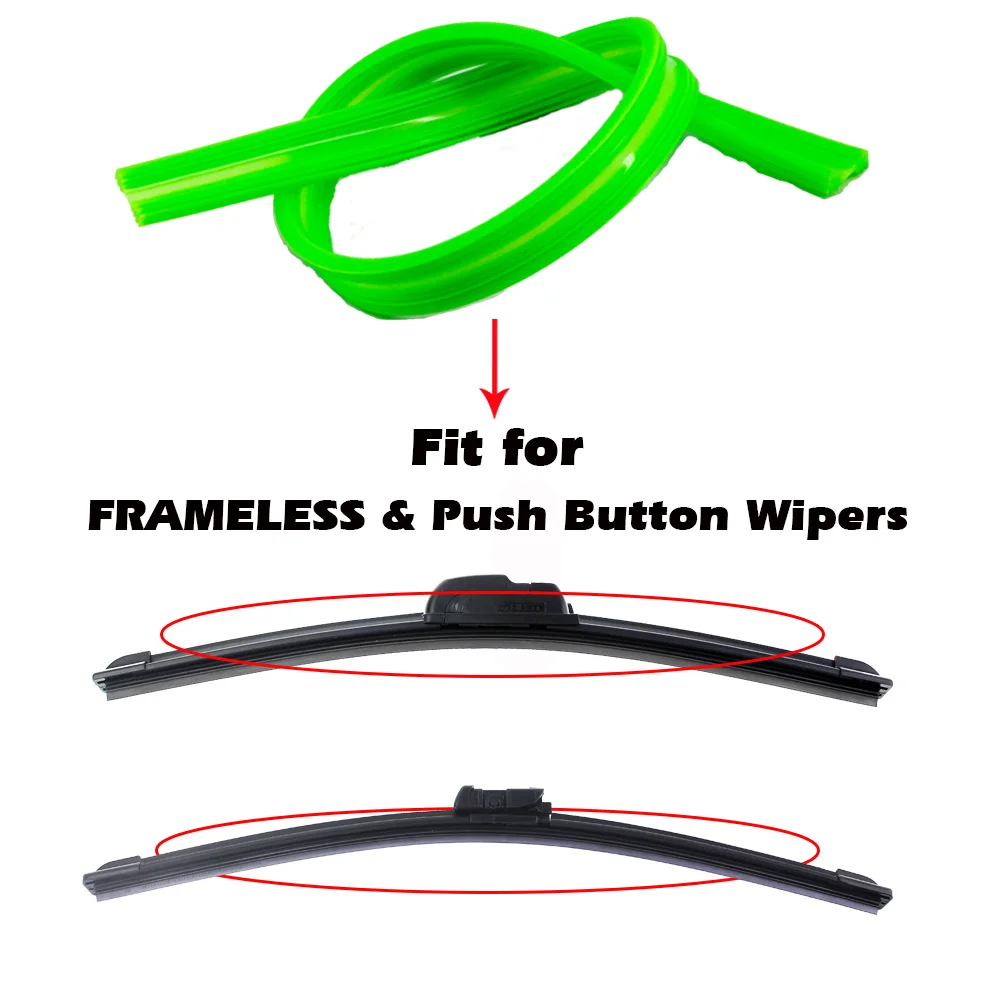 자동차 와이퍼 블레이드 실리카 젤 실리콘 리필 스트립, 프레임리스 뼈없는 와이퍼용, 6mm, 26 