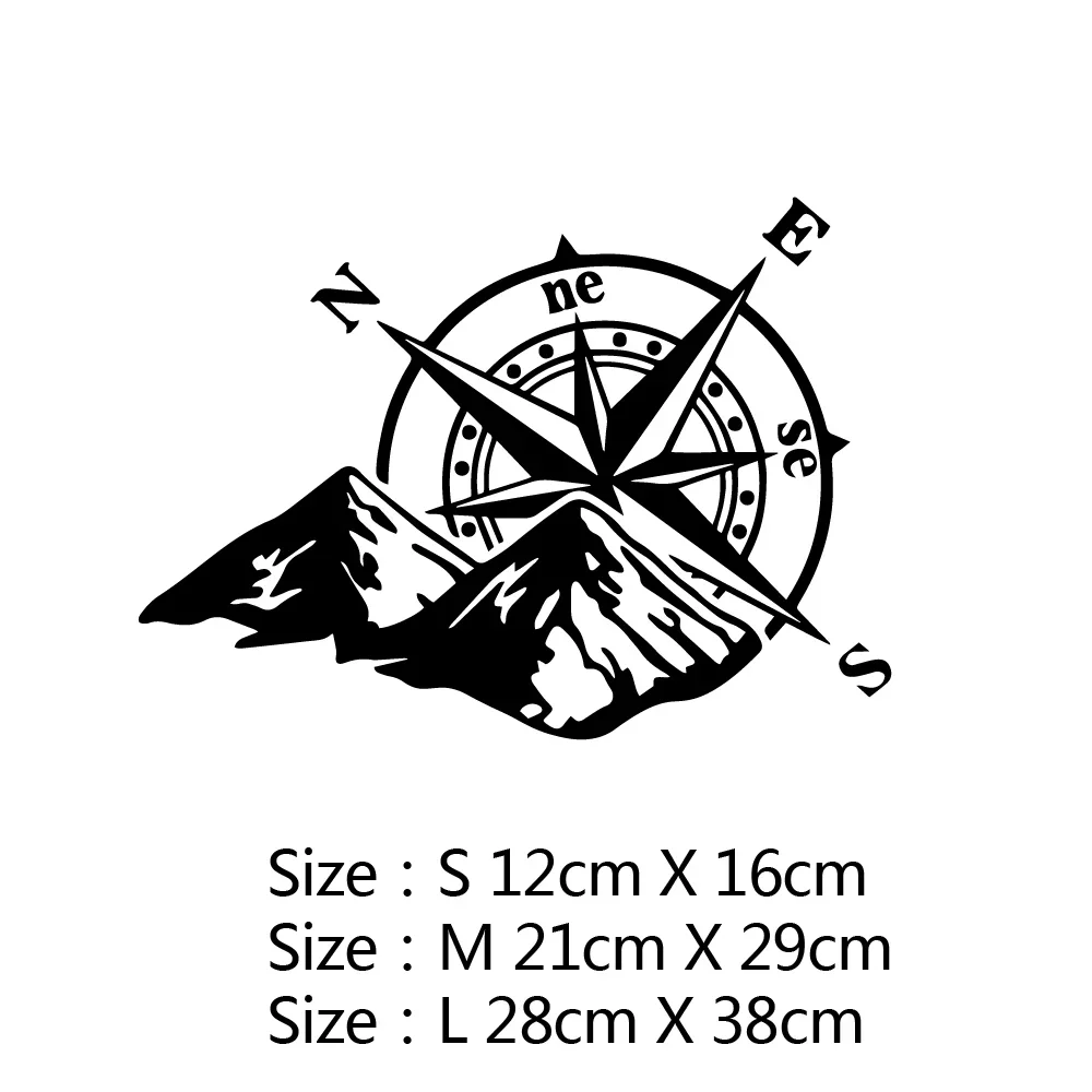 자동차 범퍼 바디 뒷창 유리 장식 데칼, 창의력 10 가지 스타일, 어드벤처 스포츠 나침반 비닐 데칼