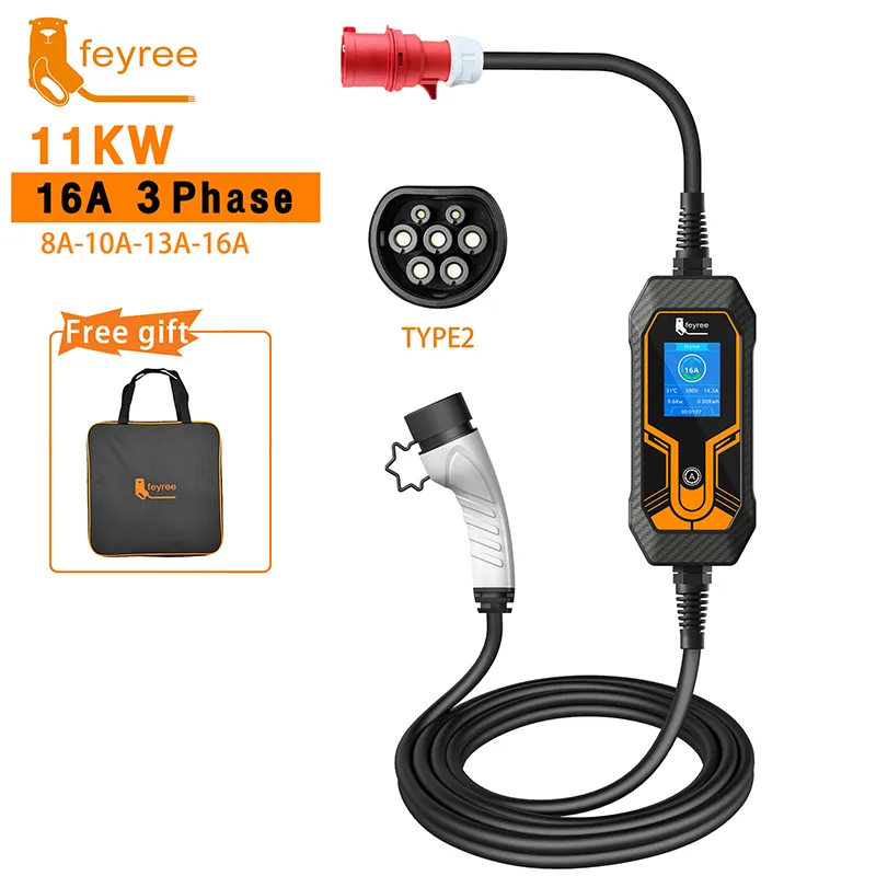 Feyree EV 휴대용 충전기, 전기 자동차 충전기, CEE 플러그 IEC62196-2, 11KW 16A, 타입 2 EVSE 충전 박스 title=Feyree EV 휴대용 충전기, 전기 자동차 충전기, CEE 플러그 IEC62196-2, 11KW 16A, 타입 2 EVSE 충전 박스 