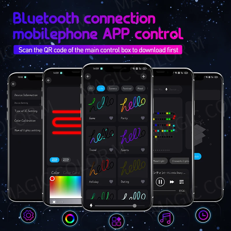 Vegting 140/55 인치 자동차 주변 조명, 2 인 1 범용 LED 심포니 RGB 분위기 램프, USB 앱 리모컨, 테슬라 모델 3 Y S X용