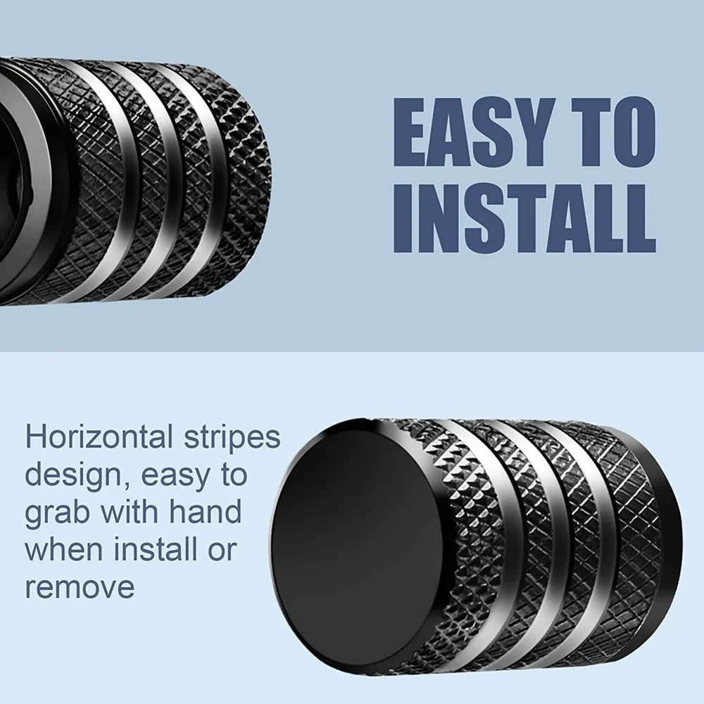 Knurled 타이어 밸브 스템 캡 알루미늄 플라스틱 라이너 부식 방지 타이어 휠 젖꼭지 캡 자동차 및 오토바이