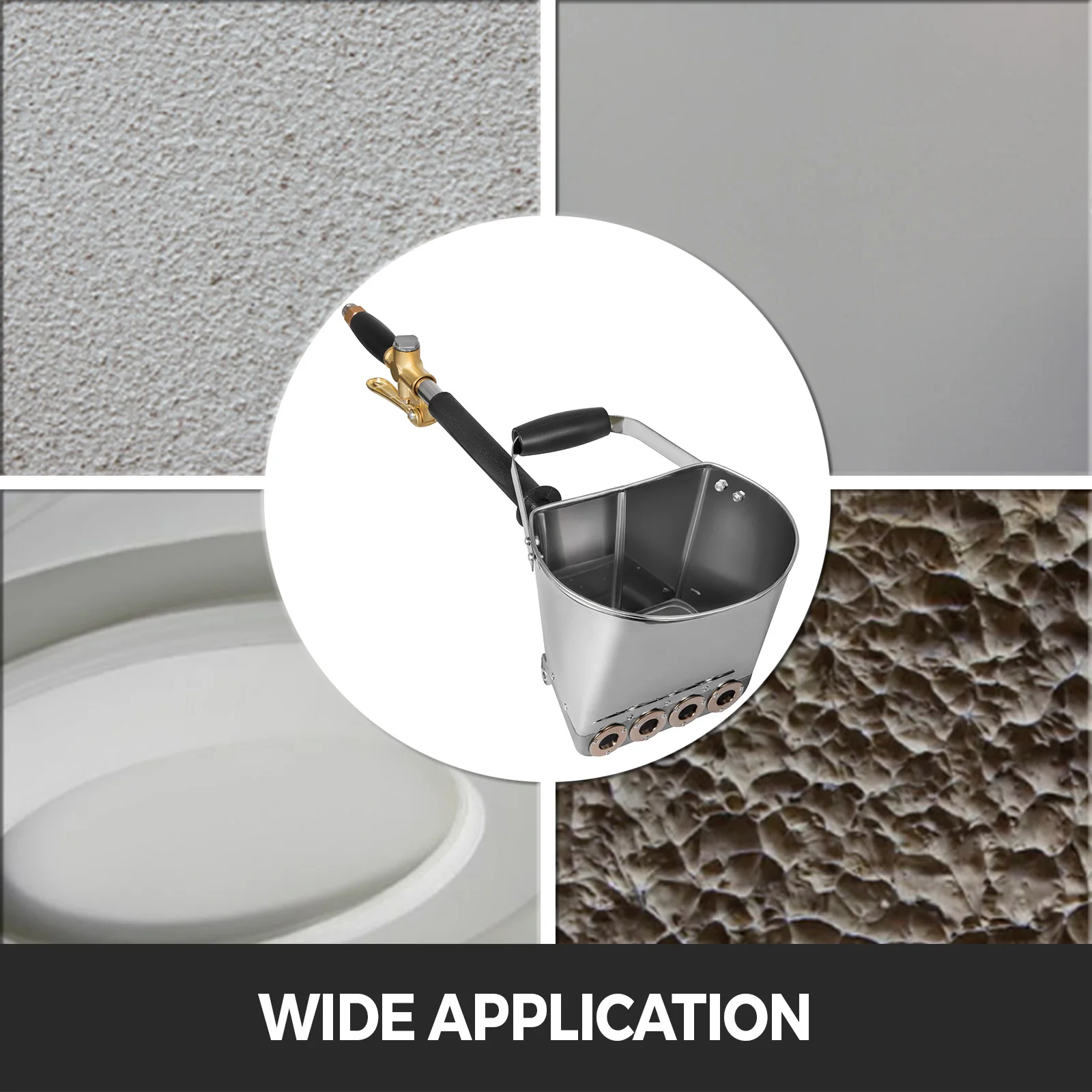 Vevor-벽 페인팅용 스프레이 건, 천장 시멘트 모르타르 분무기, 석고 호퍼 건, 4 제트 호퍼 래들 건설 도구 포함