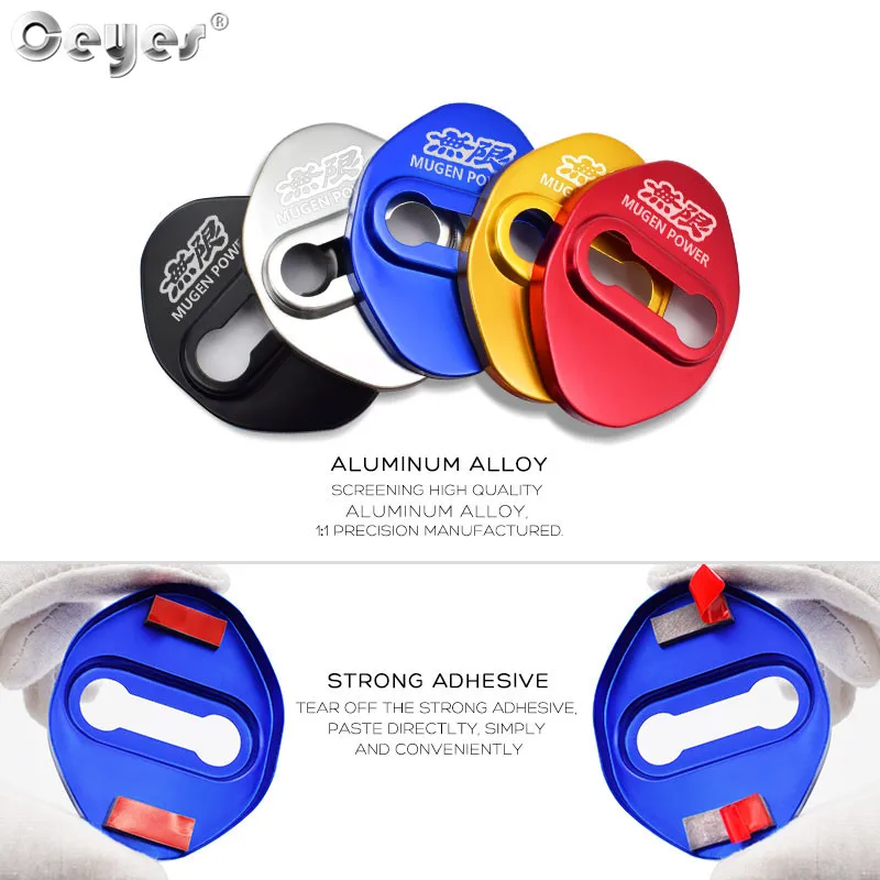 Ceyes 자동차 액세서리 장식 및 보호 도어락 커버 케이스, 혼다 무겐 파워 타이퍼, 시빅 어코드 CRV 오토 스타일링, 4 개