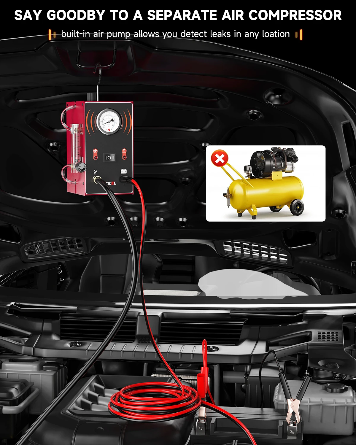 ANCEL S300 자동차 연기 누출 감지기 EVAP 파이프 흡연 발생기 파이프 누출 분석기 테스터 EVAP 시스템 진단 도구