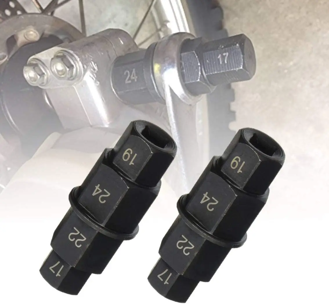 오토바이 전방 후방 휠 액슬 육각 스핀들 드라이버 제거 도구, 오토바이 액슬 도구, 17 19 22 24mm, 17 19 22 24mm, 1PC