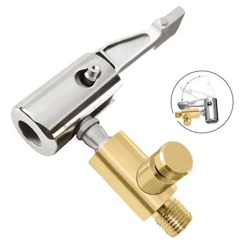 자동차 타이어 노즐 클램프 휴대용 팽창식 펌프 커넥터, 타이어 에어 척 압축기 호스 수리 밸브 어댑터 클립