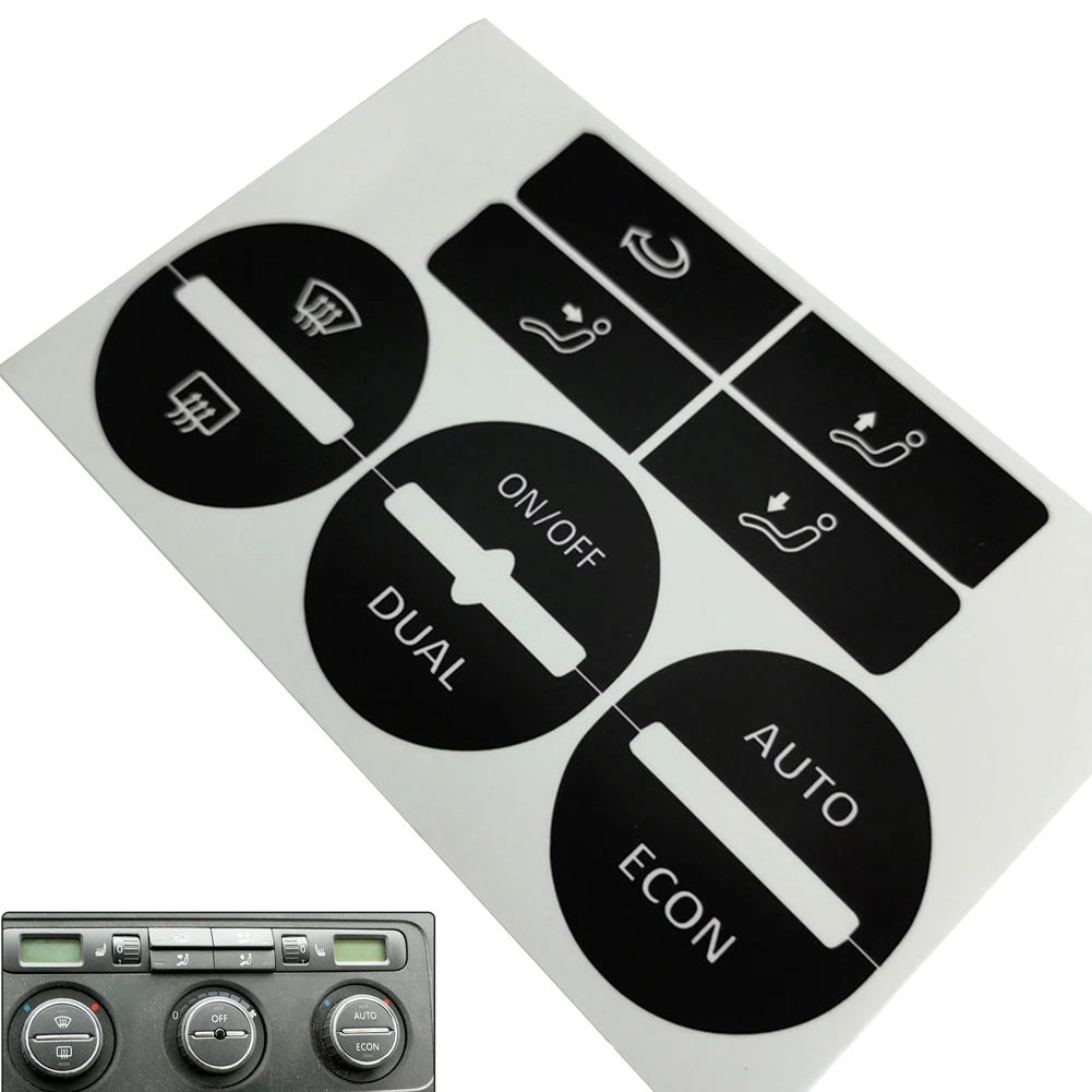 AC 창 기후 닳은 필링 버튼 수리 스티커, VW 골프 Mk5 PASSAT AC 컨트롤 단추 데칼 스티커, 자동차 액세서리 title=AC 창 기후 닳은 필링 버튼 수리 스티커, VW 골프 Mk5 PASSAT AC 컨트롤 단추 데칼 스티커, 자동차 액세서리 