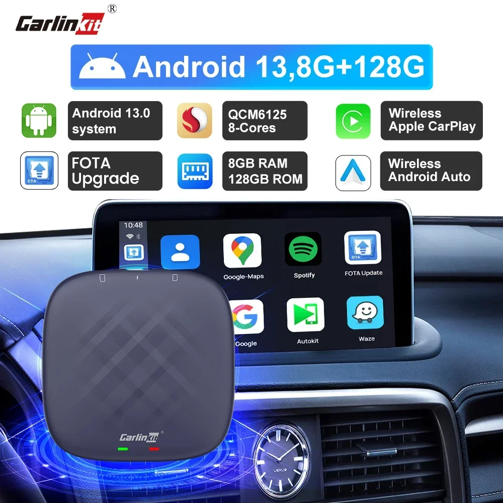 CarlinKit 8 + 128G CarPlay Ai Box Plus 안드로이드 13 무선 안드로이드 자동 CarPlay QCM6125 665 VW Audi Kia Fiat Ford Nissan Skoda Volkswagen Mazda Haval 용 FOTA 업그레이드 title=CarlinKit 8 + 128G CarPlay Ai Box Plus 안드로이드 13 무선 안드로이드 자동 CarPlay QCM6125 665 VW Audi Kia Fiat Ford Nissan Skoda Volkswagen Mazda Haval 용 FOTA 업그레이드 