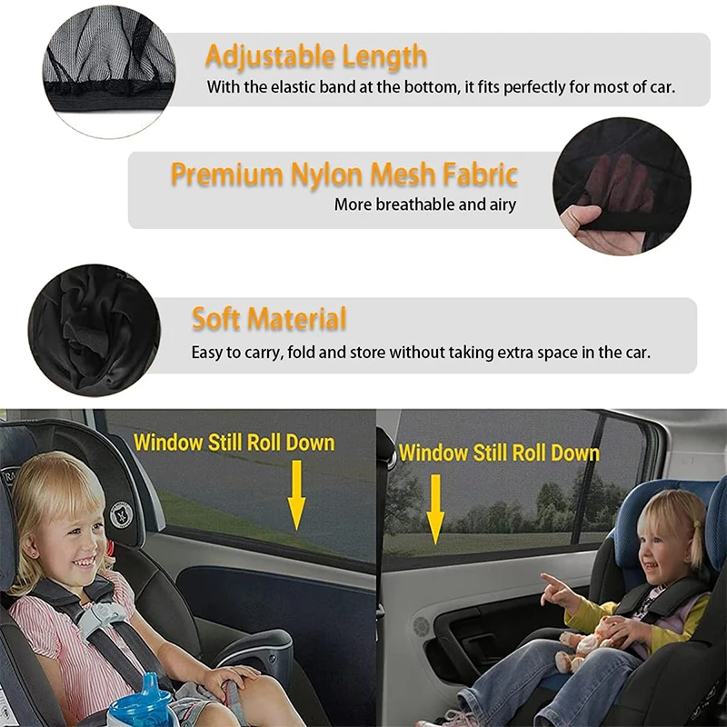 자외선 차단 햇빛가리개 바이저 쉴드, 범용 자동차 스타일링 액세서리, 사이드 윈도우 쉐이드 커튼, 후면 윈도우 커버, 2 개, 4 개