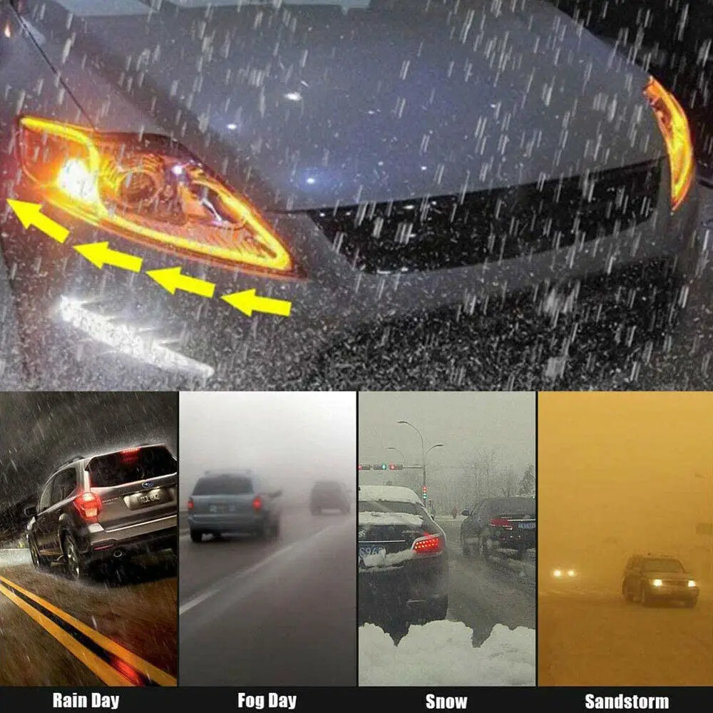 순차 LED 스트립 표시기 방향 지시등, DRL 주간 주행등, 60cm, 2 개