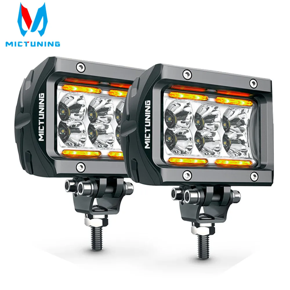 MICTUNING-자동차 Led 작업등 바 무제한 K1 4 인치 18W LED 투광 작업등 앰버 앰비언트 조명, 지프 ATV SUV 트럭 보트용 title=MICTUNING-자동차 Led 작업등 바 무제한 K1 4 인치 18W LED 투광 작업등 앰버 앰비언트 조명, 지프 ATV SUV 트럭 보트용