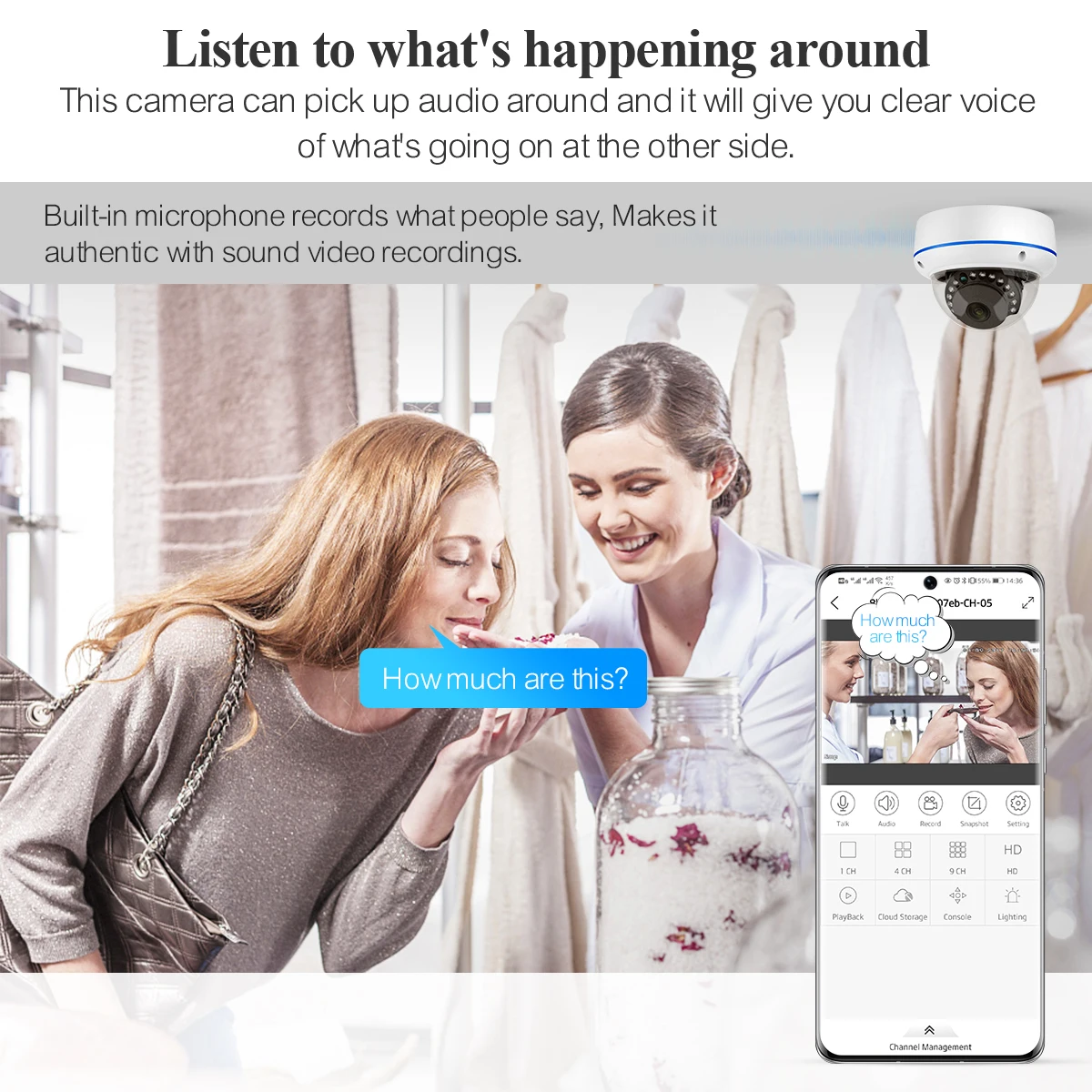 Techage 단방향 오디오 파손 방지 카메라, 금속 실내 CCTV 비디오 보안 감시 키트, POE 카메라 시스템, P2P, H.265, 4MP, 8CH