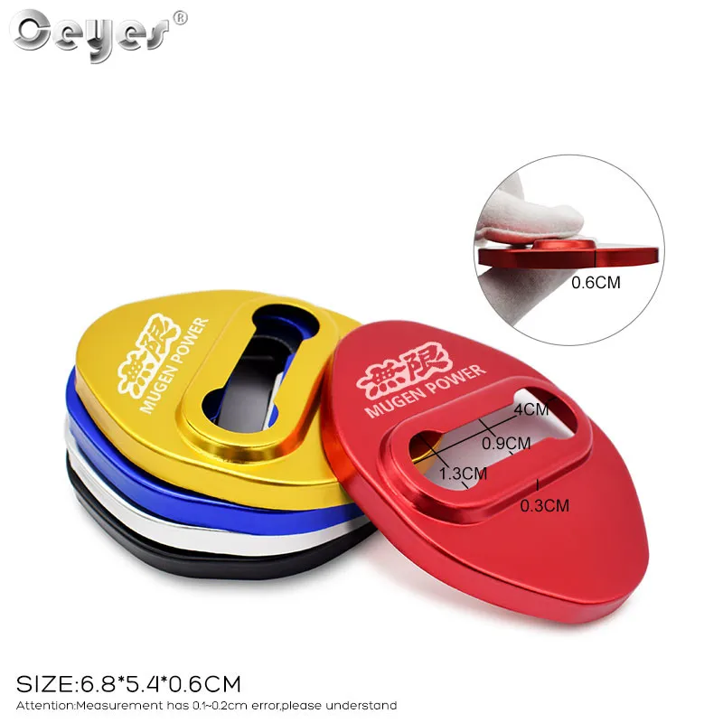 Ceyes 자동차 액세서리 장식 및 보호 도어락 커버 케이스, 혼다 무겐 파워 타이퍼, 시빅 어코드 CRV 오토 스타일링, 4 개