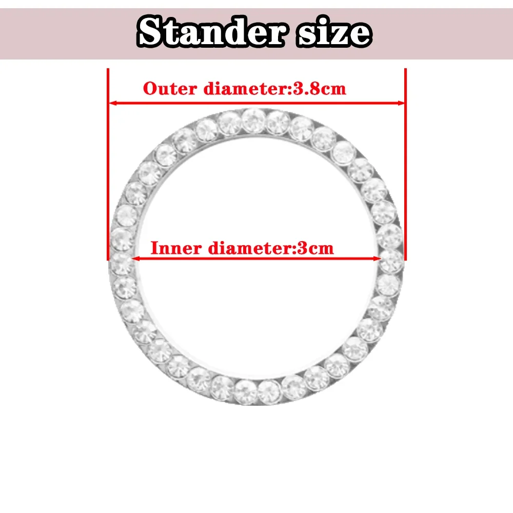 자동차 원 클릭 엔진 시작 스톱 스위치 버튼 커버, 크리스탈 라인석 커버 보호대 링 핸드 세트 스티커 장식