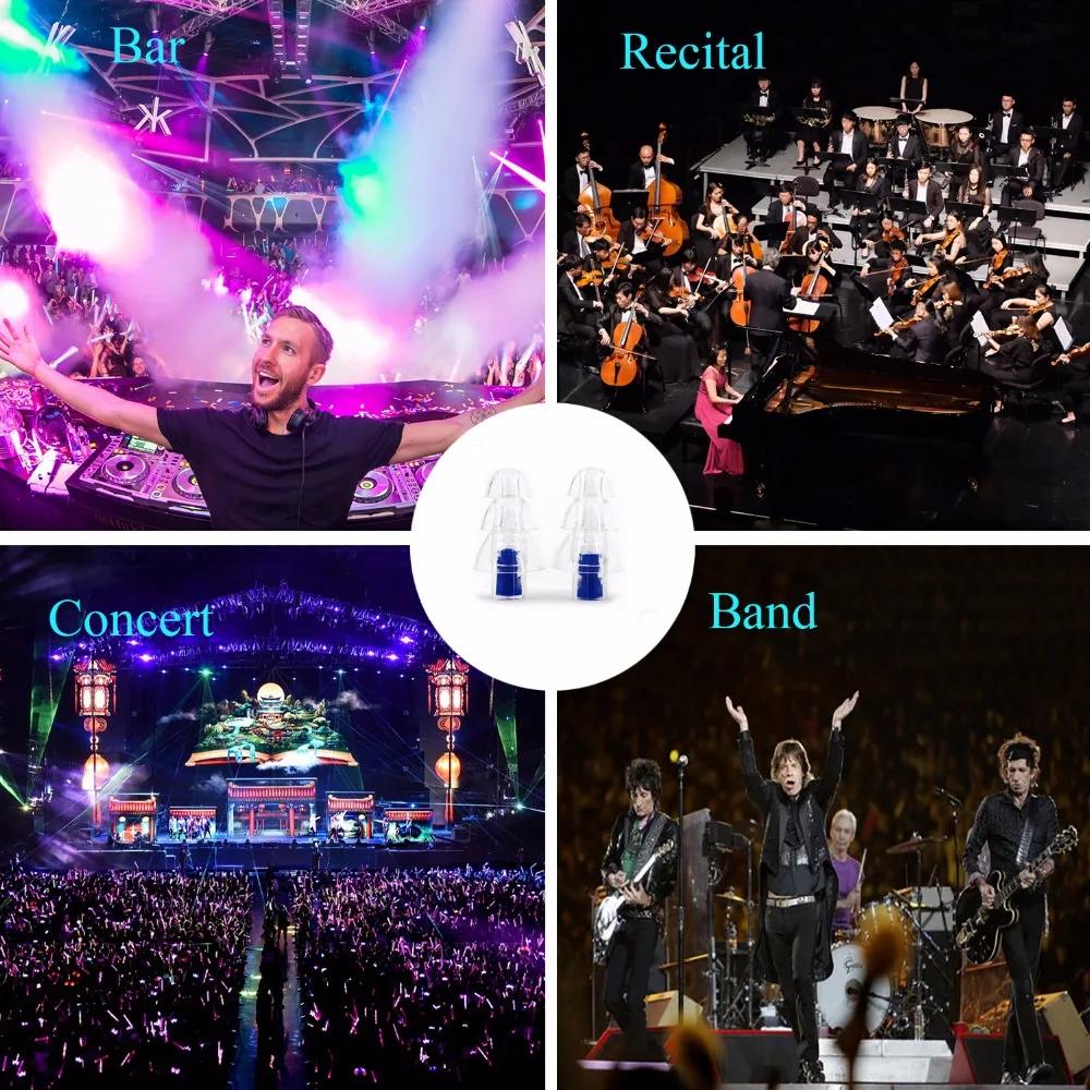 고충실도 실리콘 귀마개, 수면 소음 차단, 음악가 콘서트 오토바이 촬영용 귀 보호대