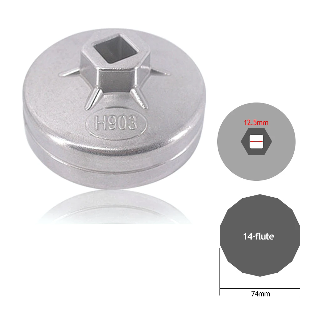 메르세데스 벤츠 교체용 알루미늄 오일 필터, 렌치 캡 소켓 제거 도구, 자동차 액세서리, 74mm, 14 플루트