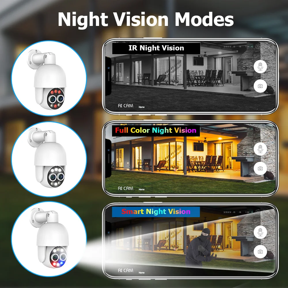 TinoSec CCTV 비디오 감시 키트, 사람 감지 자동 추적, H.265 8CH UHD 4K POE 보안 카메라 시스템, AI 4MP 5MP PTZ 카메라