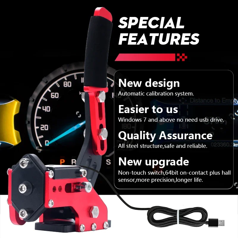 레이싱  Sim 핸드 브레이크, 레이싱 게임 브레이크 시스템, 로지텍 G25, 27/29 T500 용, t300rs 알루미늄 합금 드리프트 더트 랠리 16 비트 핸드브레이크 usb