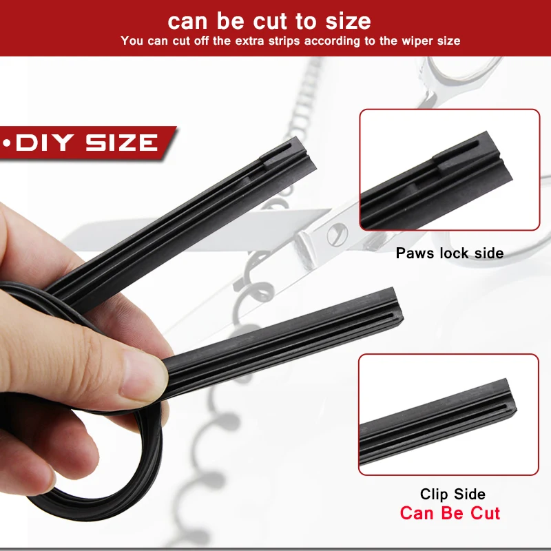 자동차 앞 유리 와이퍼 블레이드 삽입 천연 고무 스트립 NR 6mm (리필), 14