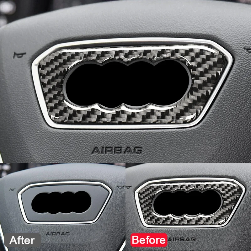 자동차 핸들 탄소 섬유 커버 접착 프레임 액세서리, 아우디 A1 A3 A4 A5 A6 A7 Q3 A6 C7 Q5 A8 Q7 B6