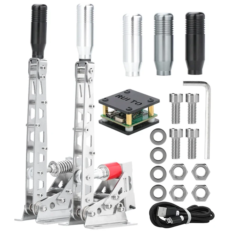 PC Simracing용 USB 핸드 브레이크, 게임 스티어링 휠 게임용 심 레이싱 핸드 브레이크, 64 비트 로드 셀 레이싱 드리프트 title=PC Simracing용 USB 핸드 브레이크, 게임 스티어링 휠 게임용 심 레이싱 핸드 브레이크, 64 비트 로드 셀 레이싱 드리프트