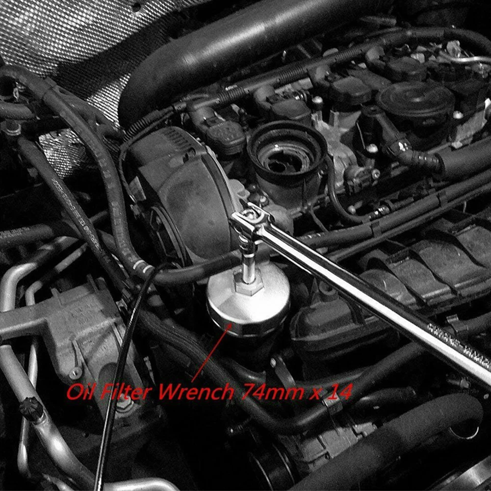 메르세데스 벤츠 교체용 알루미늄 오일 필터, 렌치 캡 소켓 제거 도구, 자동차 액세서리, 74mm, 14 플루트