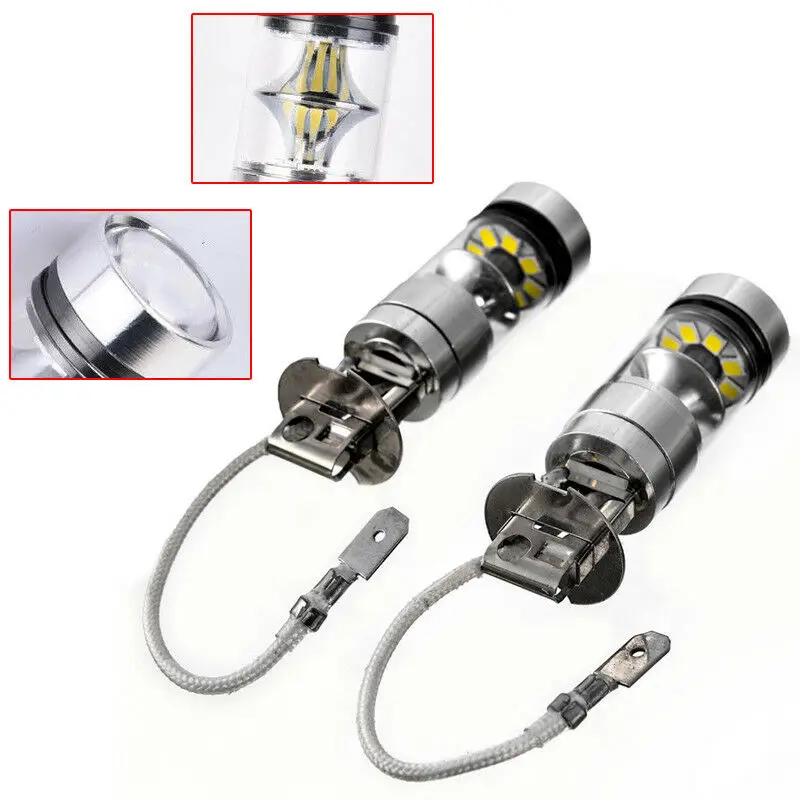 H3 LED 안개등 변환 키트 전구, 하이 로우 빔, 100W, 6000K, 슈퍼 화이트, 3000K, 자동 운전 헤드라이트, 하이 로우 12V, 24V, 신제품