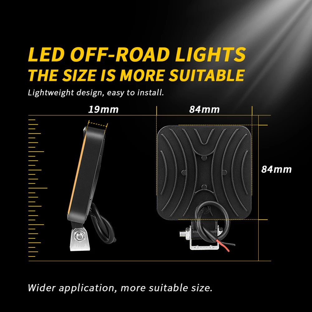 차량용 LED 바 작업등, 오프로드 작업등, 12V 자동 조명, 안개등, 4x4 LED 트랙터 스포트라이트, 트럭 ATV용, 48W, 1PC