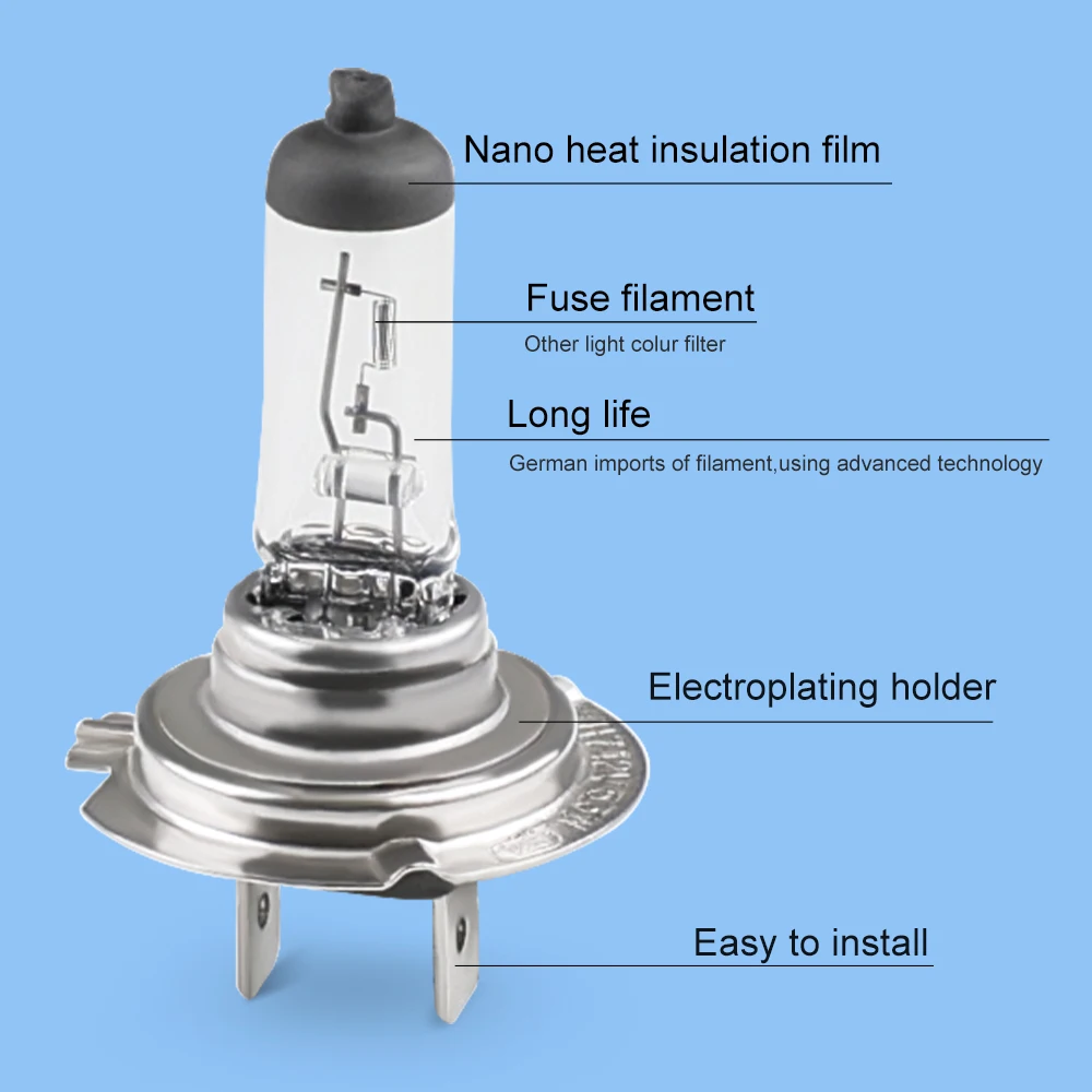 라이트 자동차전조등h7 할로겐 전구 H7 55w 12v 10pcs 안개 할로겐 전구 4300k, 자동차 할로겐 전구 소스 안개등 전조등 4300k H7 차량용 헤드라이트 자동차 헤드 라이트 전구 자동차 조명
