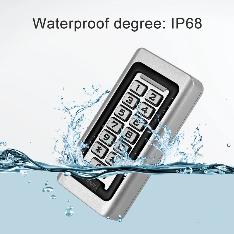 RETEKESS T-AC03 Rfid 문짝 접근 제어 시스템, IP68 방수 키패드 근접 카드, 2000 사용자 독립