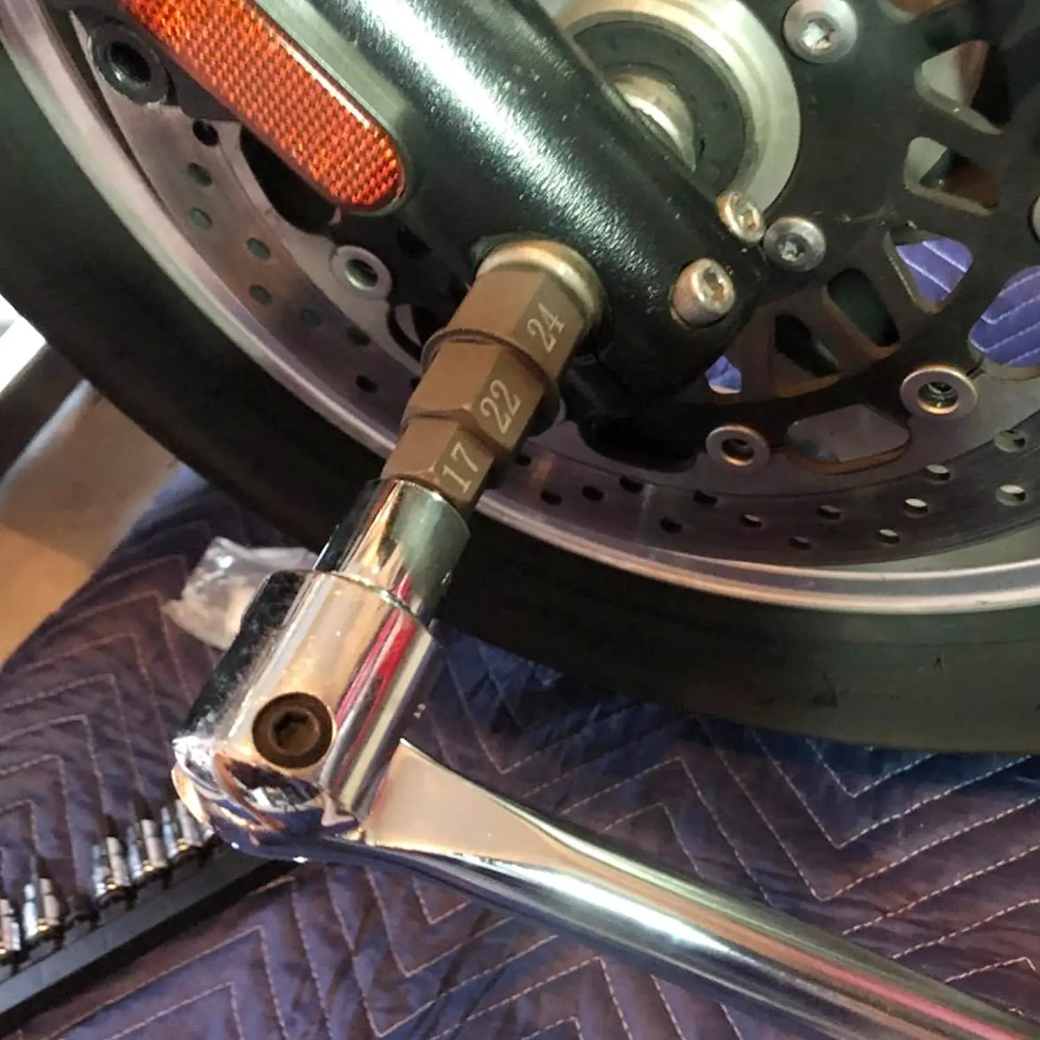 오토바이 전방 후방 휠 액슬 육각 스핀들 드라이버 제거 도구, 오토바이 액슬 도구, 17 19 22 24mm, 17 19 22 24mm, 1PC