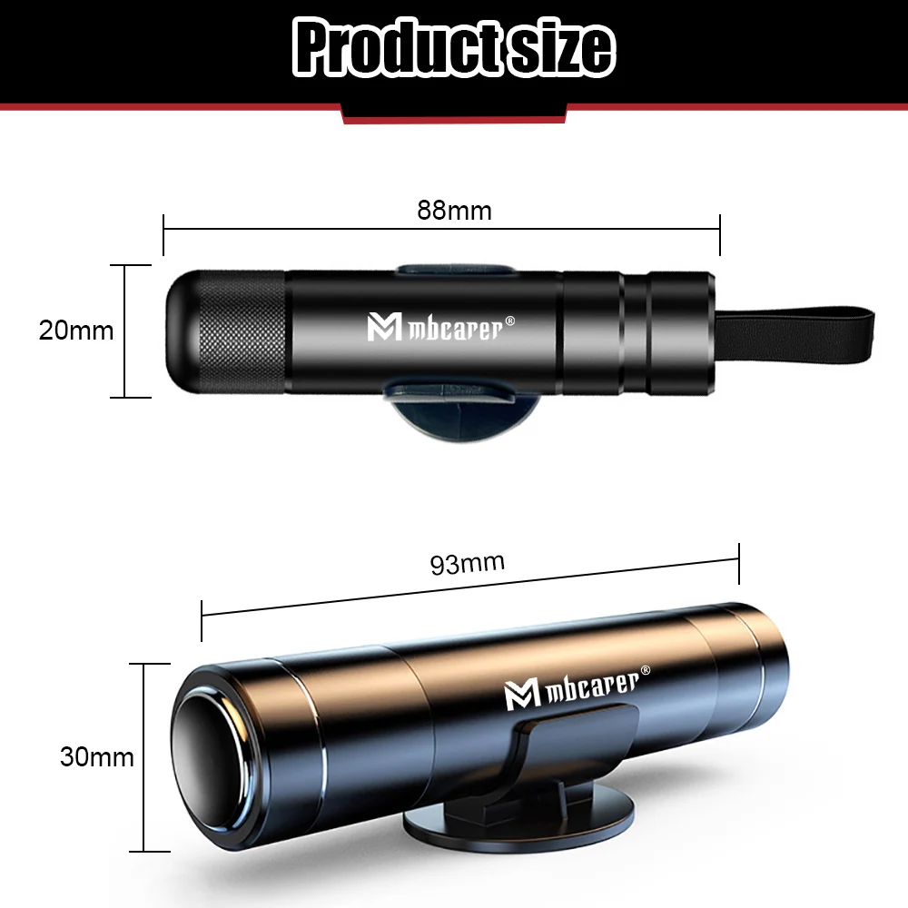 자동차 비상용 안전 망치, 자동 유리 창문 차단기, 안전 벨트 절단기, 인명 구조, 알루미늄 합금 탈출 망치