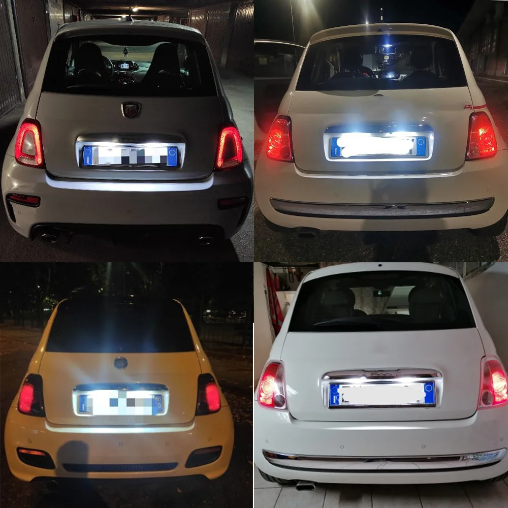 제논 화이트 고휘도 번호판 조명, 자동차 LED 번호판 라이트, 피아트 500 ab사탕 500 500C 695 595 6000K 에 적합, 2 개